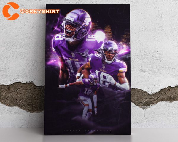 Justin Jefferson Minnesota Vikings NFL Poster American Football Print