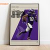 Justin Jefferson Sports Fan Wall Art Football Modern Decor Poster