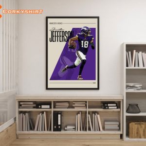 Justin Jefferson Sports Fan Wall Art Football Modern Decor Poster