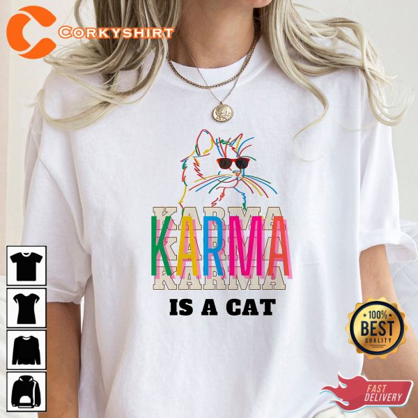 Karma Is A Cat Swiftie Shirt Eras Tour