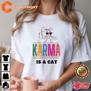 Karma Is A Cat Swiftie Shirt Eras Tour