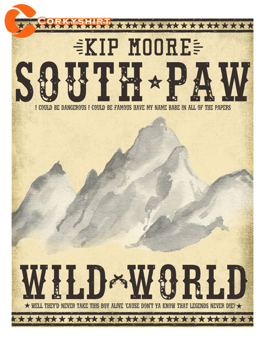 Kip Moore Cowboy Western Theme South Paw Music Wall Decor Poster