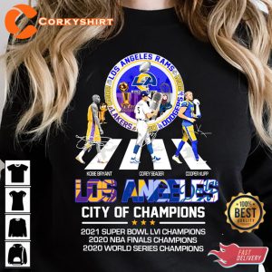 Kobe Bryant x Cooper Kupp x Corey Seager LA City Of Champions Unisex T-Shirt