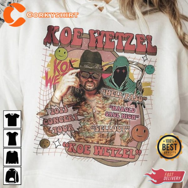 Koe Wetzel Music Hell Paso Album Vintage Y2K 90s 2023 Concert T-Shirt
