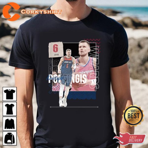 Kristaps Porzingis Basketball Paper Poster Wizards Unisex T-shirt