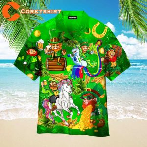 Leprechaun Unicorn Beer Hawaiian Shirt