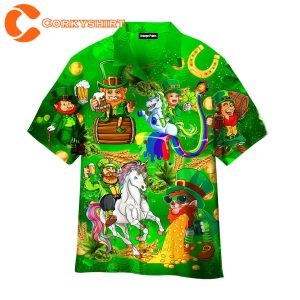 Leprechaun Unicorn Beer Hawaiian Shirt