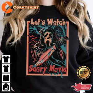 Lets Watch Scary Movie Scream Ghost Face Unisex T-Shirt