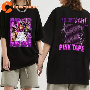 Lil Uzi Vert Pink Tape Tour 2023 Fans Club Concert T-Shirt