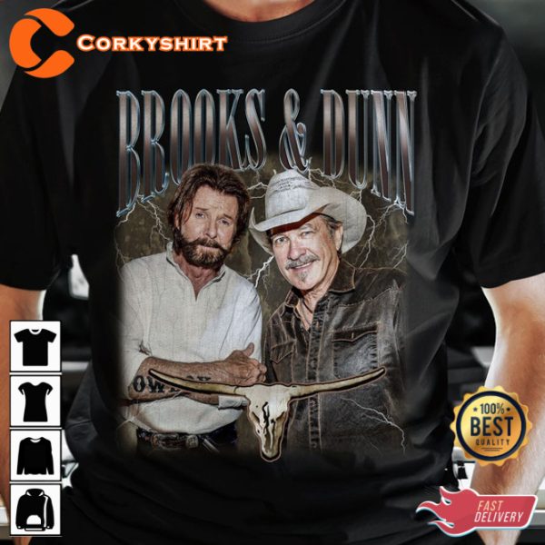 Limited Brooks and Dunn Vintage 90S Inspired Country Song Music T-shirt