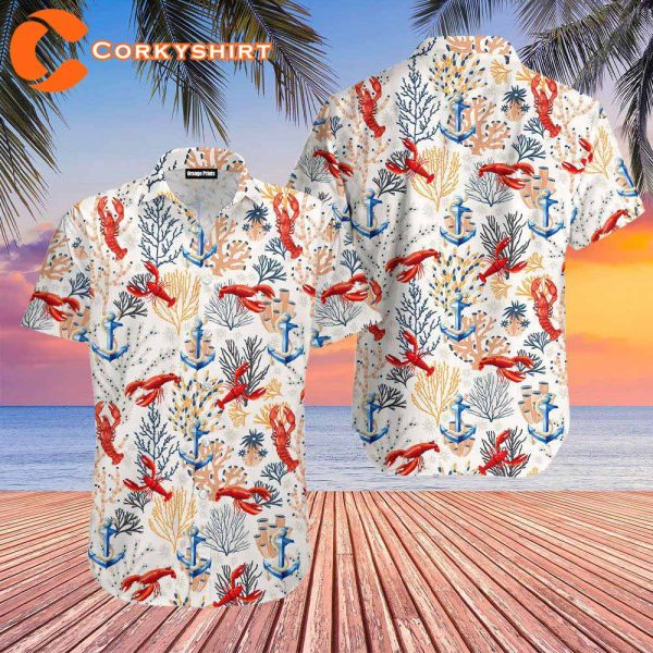 Lobster Anchor Seaweed Hawaiian Shirt