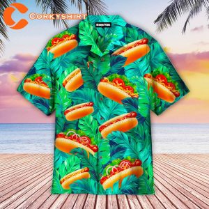 Love Hot Dog Tropical Hawaiian Shirt