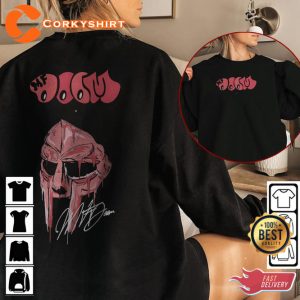 MF Doom Rap Double Sided Madvillain Metal Face Signatures T-Shirt