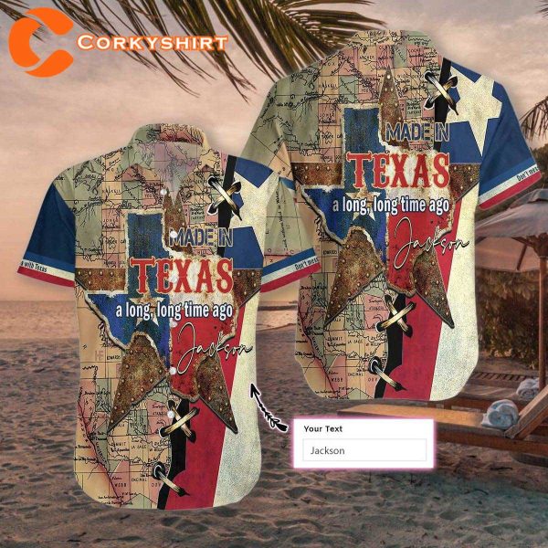 Made In Texas A Long Custom Hawaiian Shirt For Men