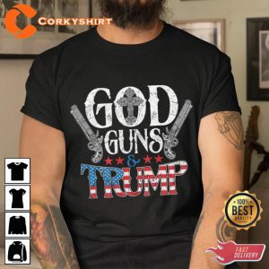 Mens God Guns Trump 2nd Amendment 4th Of July Day T-Shirt