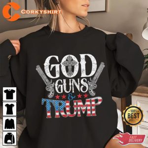 Mens God Guns Trump 2nd Amendment 4th Of July Day T-Shirt