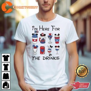 Mickey 4Th Of July I’M Here For The Drinks Unisex T-Shirt