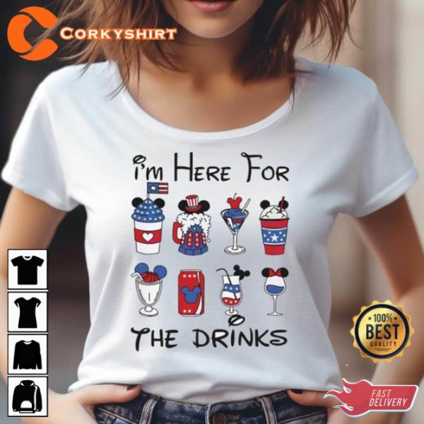 Mickey 4Th Of July I’M Here For The Drinks Unisex T-Shirt