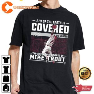 Mike Trout Covered By Water Los Angeles Angels Baseball T-Shirt