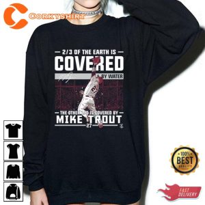 Mike Trout Covered By Water Los Angeles Angels Baseball T-Shirt