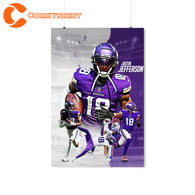 : Sports Star Poster Justin Jefferson Canvas Poster