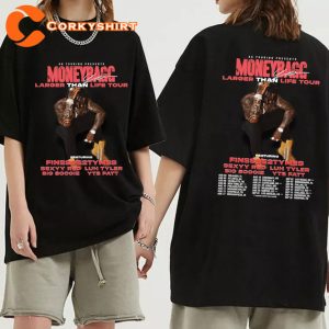 Moneybagg Yo Larger Than Life Tour 2023 Rapper Fans Club Concert T-Shirt