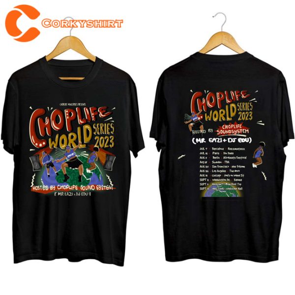 Mr Eazi Choplife World Series 2023 Tour Double Sided Fan T-Shirt