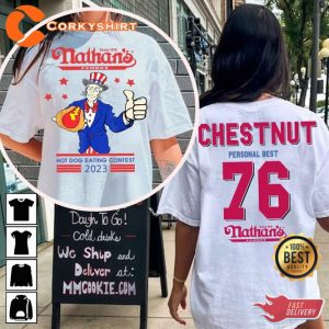 Nathans Famous Hot Dog Eating Contest Joey Chestnut 2023 T-Shirt