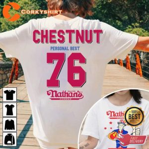 Nathans Famous Hot Dog Eating Contest Joey Chestnut 2023 T-Shirt