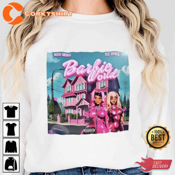 Nicki Minaj X Ice Spice Barbie World American rapper Retro 90s T-shirt