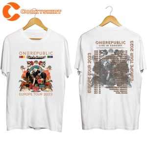 OneRepublic 2023 Europe Tour Rock Band Concert T-Shirt