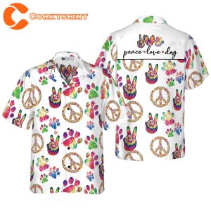 Peace Love Dog Summer Hawaiian Shirt
