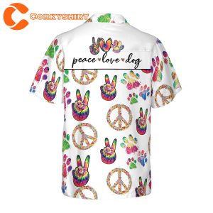 Peace Love Dog Summer Hawaiian Shirt