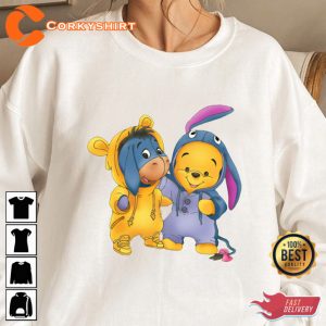 Pooh And Eeyore Cute Friends Family Match Disney T-shirt
