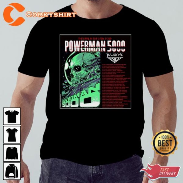 Powerman 5000 Tour 2023 Poster Designed T-shirt