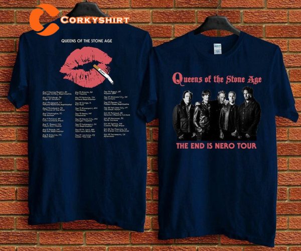 Queens of the Stone Age The End is Nero Tour 2023 T-Shirt, Queens Rock Tour Music Tour Shirt