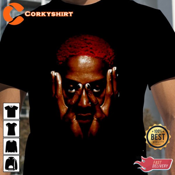 Red Rare Dennis Rodman Fans Club T-Shirt