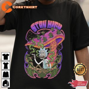 Rick and Morty Stay High Printed T-Shirt
