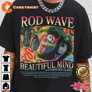 Rod Wave Beautiful Mind Album Cover Designed T-Shirt