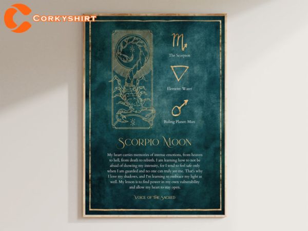 Scorpio Moon Astrology Wall Art Print Poster