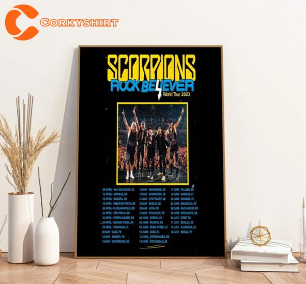 Scorpions Rock Believer World Tour 2023 Rock Band Poster