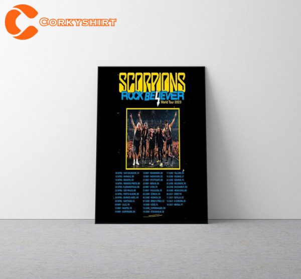 Scorpions Rock Believer World Tour 2023 Rock Band Poster