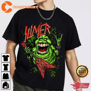 Slimer Ghostbusters Slayer Heavy Metal Inspired T-Shirt