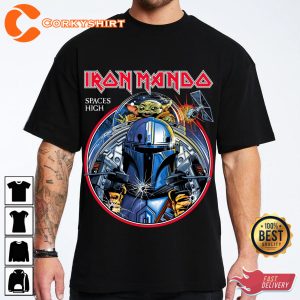Space High Mandalorian Iron Maiden Parody T-Shirt