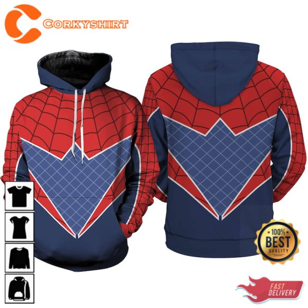 Spider Punk 3D Full Over Print Hoodie, Spider Man Across The SpiderVerse Shirt, Spider Man Movie T-Shirt