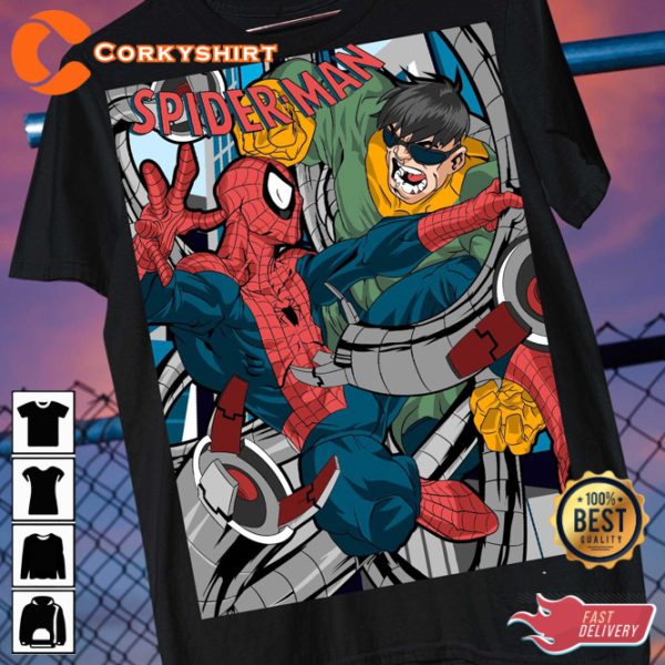 Spiderman versus Dr Octopus Comic Style Inspired T-Shirt