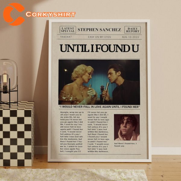 Stephen Sanchez Newspaper Print Until I Found You Lyric Album Art Poster