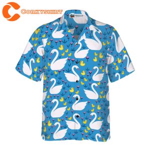 Swans And Ducks Swimming Hawaiian Summe T-Shirt