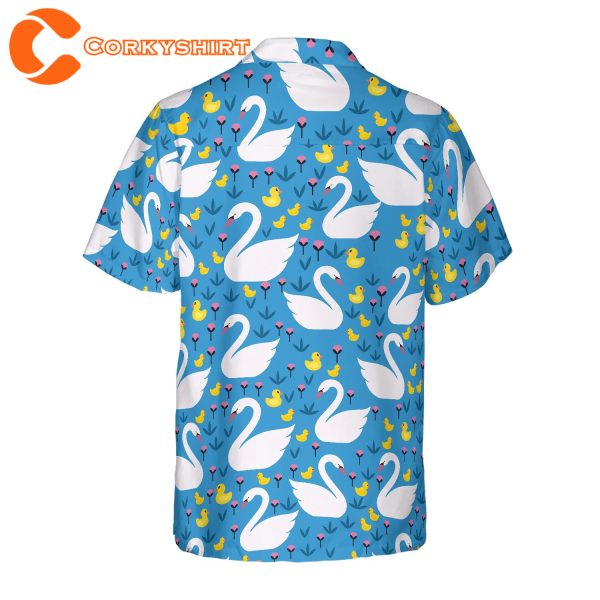 Swans And Ducks Swimming Hawaiian Summe T-Shirt