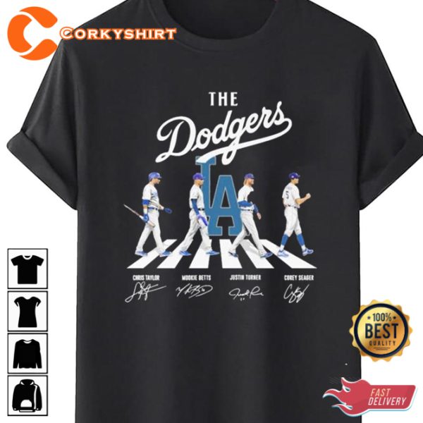 The Dodgers Taylor Betts Turner Seager Abbey Road Signatures Unisex T-Shirt